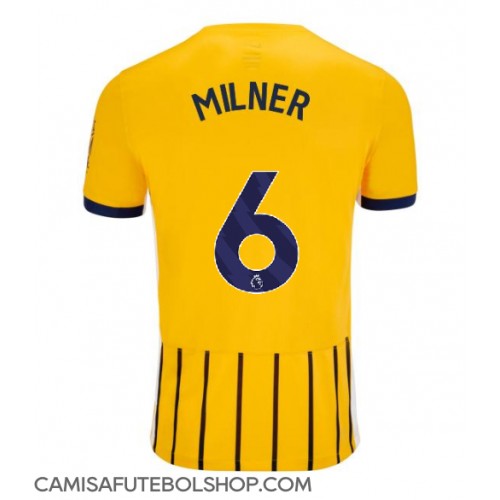 Camisa de time de futebol Brighton James Milner #6 Replicas 2º Equipamento 2024-25 Manga Curta